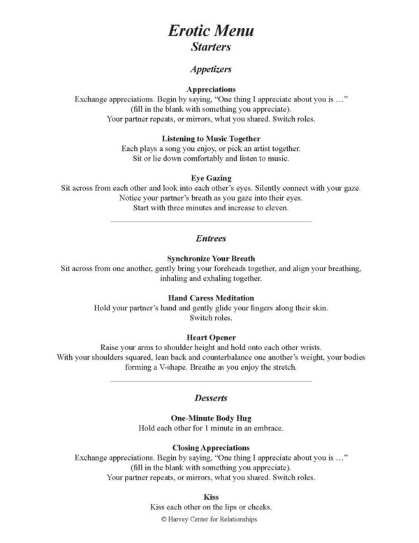 Three Erotic Menus