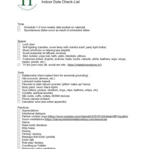 Indoor Date Checklist